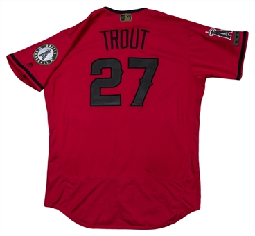2018 Mike Trout Game Used Los Angeles Angels Memorial Day Jersey Used on 5/28/2018 For 18th Home Run of Season! (MLB Authenticated)